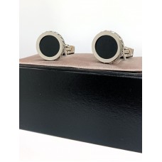 Μανικετόκουμπα Ατσάλινα Στρογγυλά Γυαλιστερά Ανάγλυφα περιμετρικά ,με όνυχα στο κέντρο STC04 